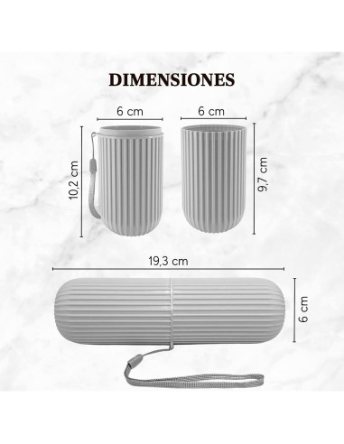 Estuche de viaje para cepillo de dientes GEYNA gris 19.6 cm
