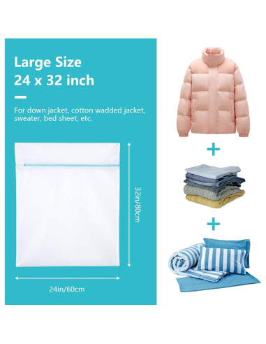 Bolsa de Lavandería OTraki 60x80 cm con Cremallera para Delicados