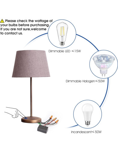 Interruptor Táctil Regulable Zeifun 3 Niveles Brillo LED