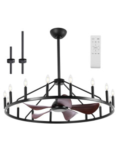 Ventilador de Techo con Luz REDSTAR Rueda de Carro 110.2cm