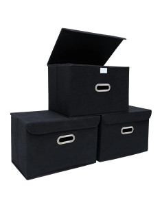 Cubo de Almacenamiento Plegable STOREONE 3 Pcs Negro 14.9L