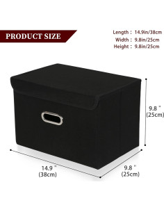 Cubo de Almacenamiento Plegable STOREONE 3 Pcs Negro 14.9L 2