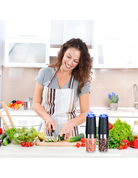 Juego de Molinillos Eléctricos de Sal y Pimienta Alicedreamsky