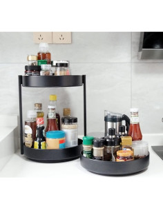 Organizador giratorio de especias XNTONG 25.4 cm acero inoxidable 2