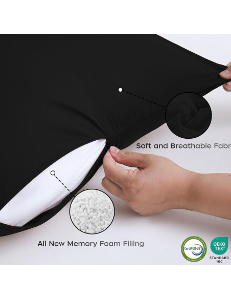 Almohada Corporal Viscoelástica DOWNSTORIA 50.8x137.2 cm Negra Almohada Corporal Viscoelástica DOWNSTORIA 50.8x137.2 cm Negra