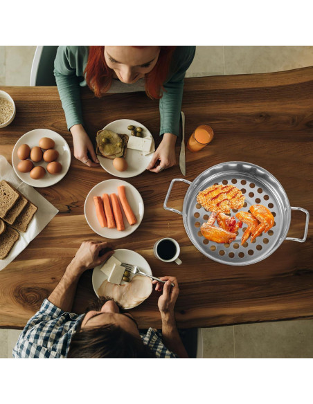 Colador de Acero Inoxidable SHOWERORO 28.3 cm para Pasta y Verduras