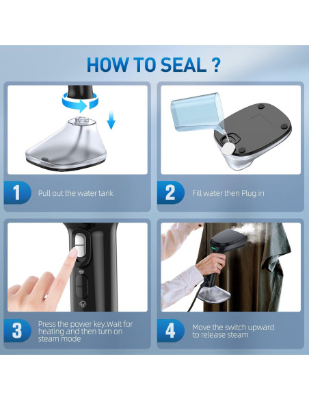 Vaporera de Ropa NTAYDZSW 1800W 250ml Calentamiento 20s