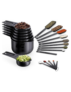 Juego de Tazas y Cucharas Medidoras Wildone 21 Piezas Acero Inoxidable