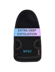 Guante Exfoliante NYK1 Negro Grande de Fibra Vegetal para Ducha