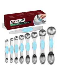 Juego de Cucharas Medidoras Acero Inoxidable DERMAXGEN 9 Piezas