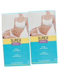 Tiras de Cera Corporal Surgi - 14 Unidades Doble Cara con Gel Calmante
