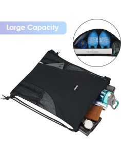 Mochila de Cuerda WANDF Negra para Gimnasio 20L Resistente al Agua 2