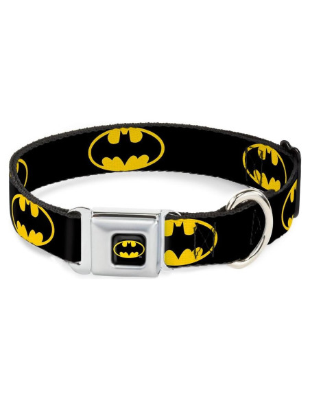 Collar de Perro Buckle-Down Batman Negro Amarillo 9-15 cm