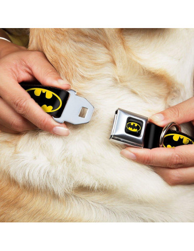 Collar de Perro Buckle-Down Batman Negro Amarillo 9-15 cm