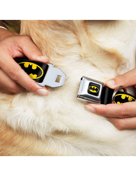 Collar de Perro Buckle-Down Batman Negro Amarillo 9-15 cm
