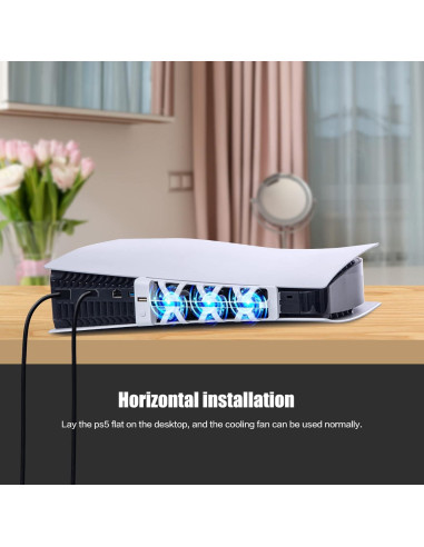 Ventilador de Enfriamiento PS5 NANANINO Blanco con Luz LED