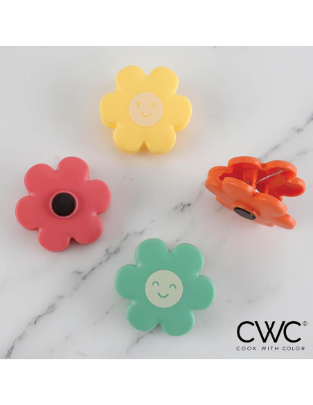 Clips para Bolsas COOK WITH COLOR - Paquete de 8, Flores Brillantes