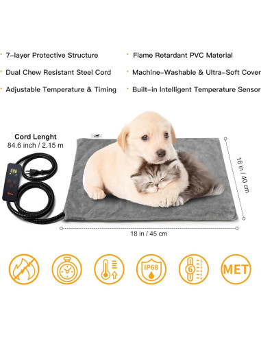 Almohadilla Térmica Eléctrica Toozey 45.72x40.64cm 6 Temperaturas