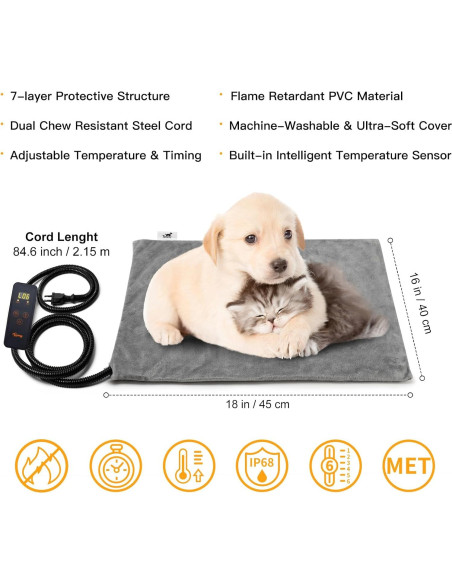 Almohadilla Térmica Eléctrica Toozey 45.72x40.64cm 6 Temperaturas