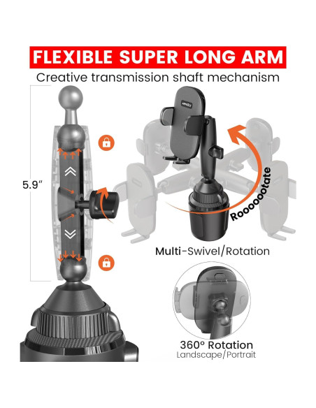 Soporte para Teléfono de Coche Wiiki-Tech H9-Y1B Ajustable