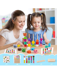 Juguete Montessori Vinlon Set de Animales para Apilar 22.5x5x17cm 2