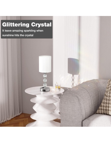 Lámpara de mesa táctil Acaxin 37.1cm con USB y 3 brillos