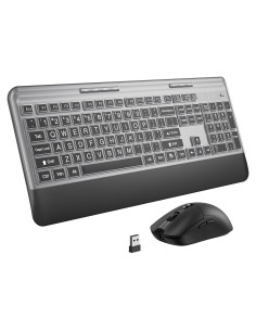 Combo Teclado y Ratón Inalámbrico KOPJIPPOM Silencioso