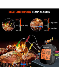 Termómetro Digital de Carne Bluetooth Tianyao FS-52 4 Probes 2