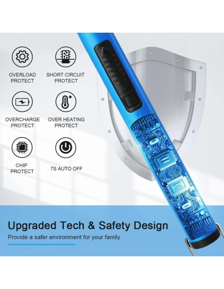 Encendedor Eléctrico SUPRUS Azul Recargable USB 360 a Prueba de Viento