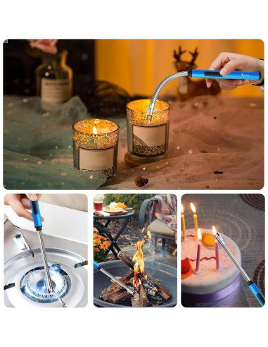 Encendedor Eléctrico SUPRUS Azul Recargable USB 360 a Prueba de Viento