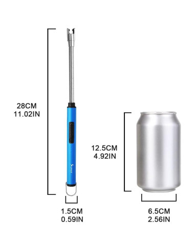 Encendedor Eléctrico SUPRUS Azul Recargable USB 360 a Prueba de Viento