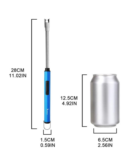 Encendedor Eléctrico SUPRUS Azul Recargable USB 360 a Prueba de Viento