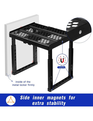 Estante Organizador de Taquilla Piffny Ajustable Negro 24.64 cm