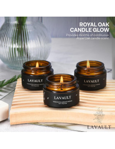 Set de 3 Velas Aromáticas Lavault - Aroma Roble Real - Cera Sostenible 2