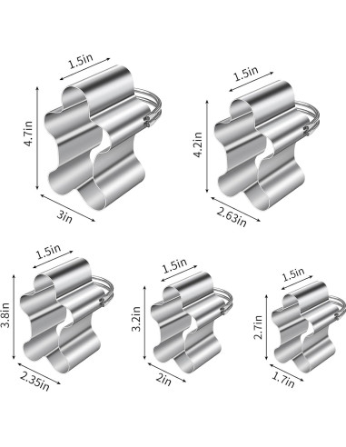Juego de Cortadores de Galletas Navidad ALLTOP 5 Piezas Acero Inoxidable