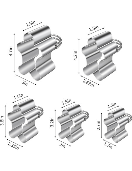 Juego de Cortadores de Galletas Navidad ALLTOP 5 Piezas Acero Inoxidable