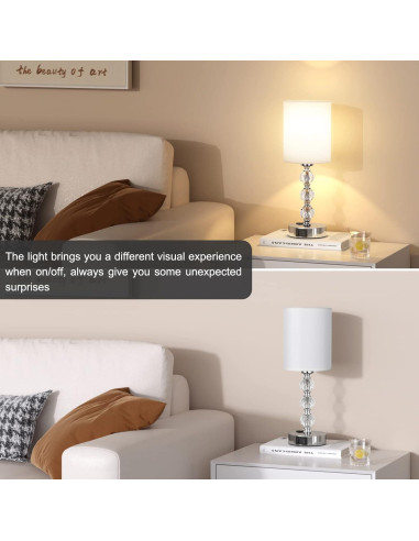 Lámpara de mesa táctil Acaxin 37.1cm con USB y 3 brillos