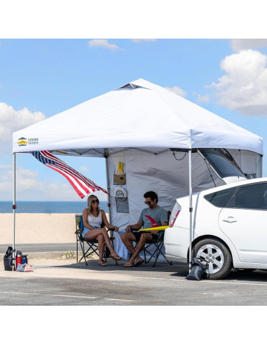 Carpa Plegable CROWN SHADES 10x10 con Pared Lateral y UV 50+