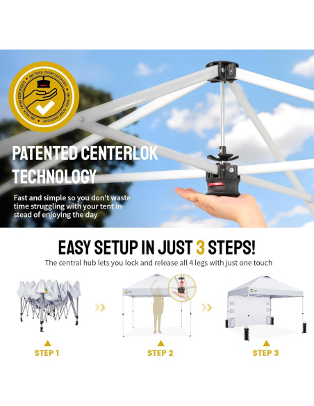 Carpa Plegable CROWN SHADES 10x10 con Pared Lateral y UV 50+