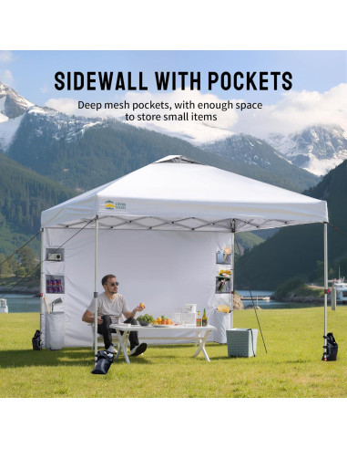 Carpa Plegable CROWN SHADES 10x10 con Pared Lateral y UV 50+