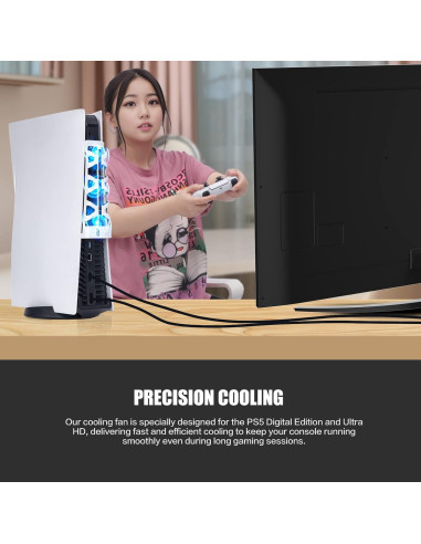 Ventilador de Enfriamiento PS5 NANANINO Blanco con Luz LED