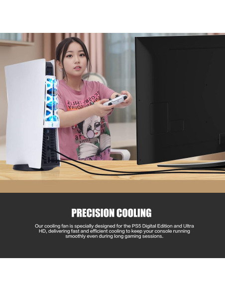 Ventilador de Enfriamiento PS5 NANANINO Blanco con Luz LED