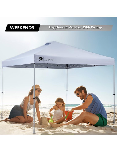 Carpa Plegable 10x10 KUZNAP Blanca Impermeable con Bolsa y Accesorios