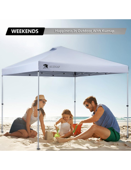 Carpa Plegable 10x10 KUZNAP Blanca Impermeable con Bolsa y Accesorios