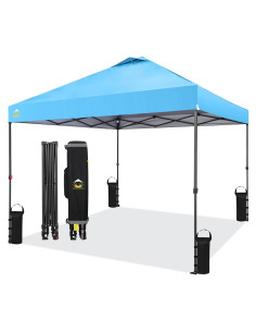 Carpa Plegable 10x10 CROWN SHADES Azul Cielo con Bloqueo Central