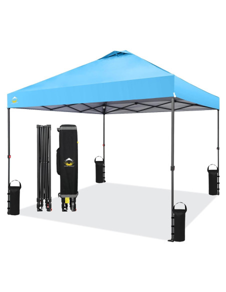 Carpa Plegable 10x10 CROWN SHADES Azul Cielo con Bloqueo Central