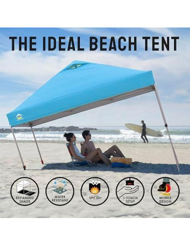 Carpa Plegable 10x10 CROWN SHADES Azul Cielo con Bloqueo Central