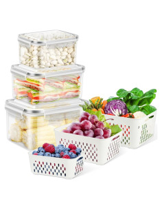 Contenedores de Almacenamiento de Frutas TBMax 3 Pcs Herméticos