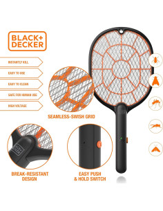 Raqueta Eléctrica Matamoscas BLACK+DECKER BDPC976 - 45.72cm 2