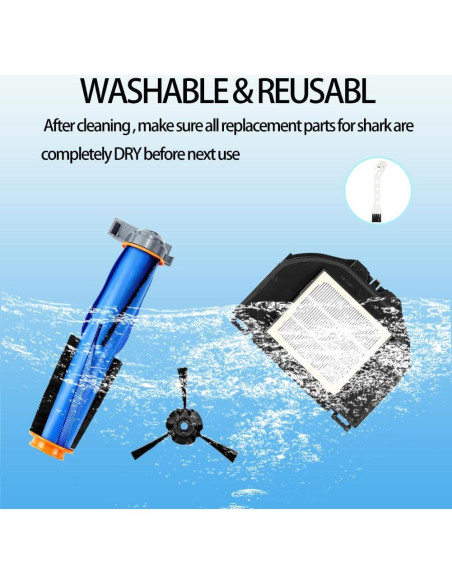 Kit de Repuesto para Aspiradora Robot Shark RV2310 Matrix - 1 Cepillo Principal, 2 Filtros HEPA, 6 Cepillos Laterales